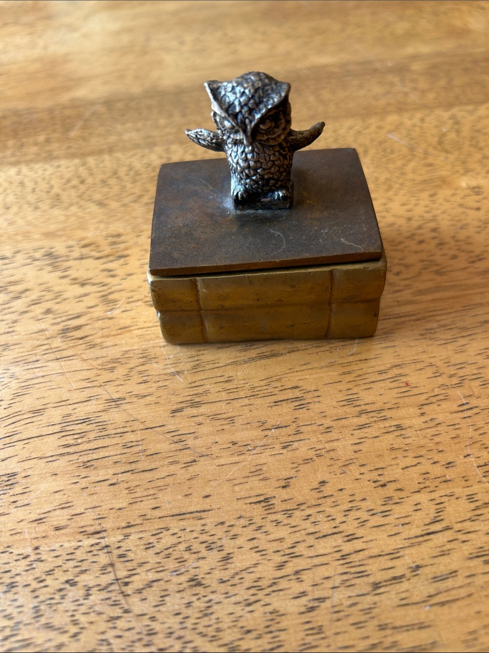 Brass Owl Trinket Box